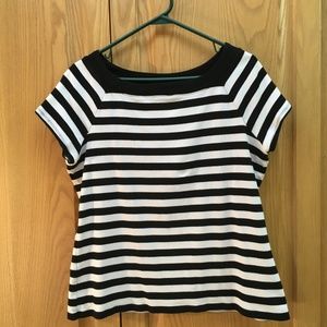 Dressbarn woman's black and white striped shirt
